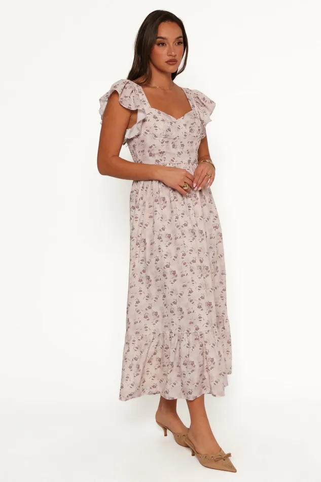 Fall Dresses Petal and Pup Women Myles Maxi Dress Beige Floral