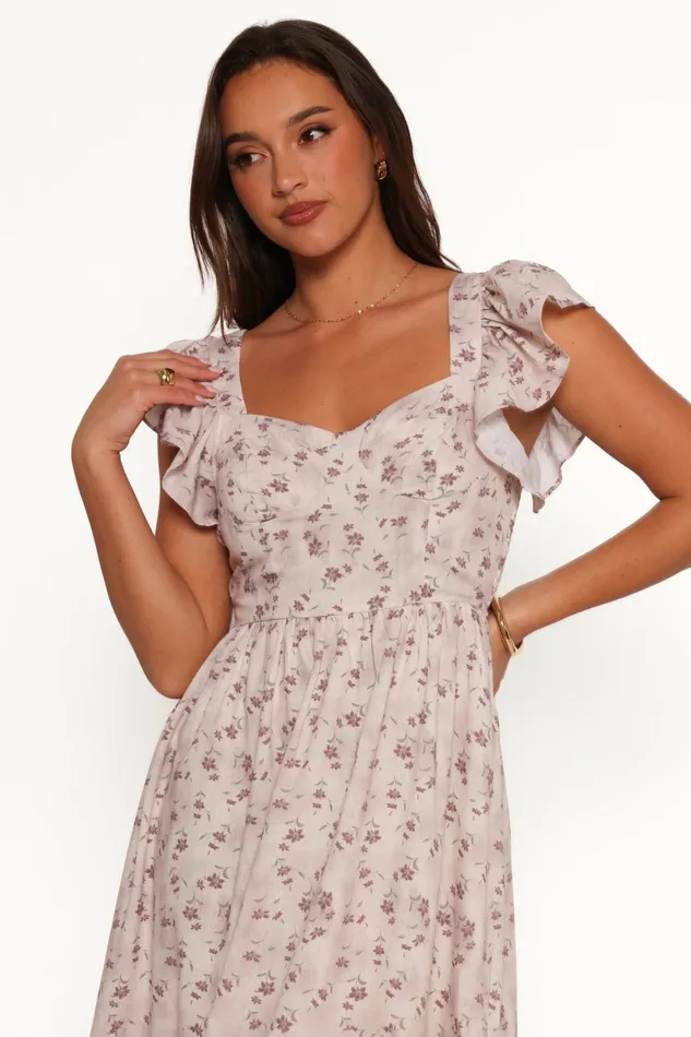 Fall Dresses Petal and Pup Women Myles Maxi Dress Beige Floral
