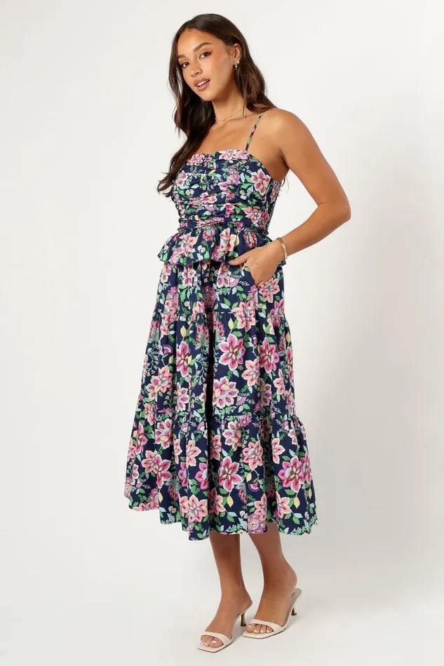 Fall Dresses Women Petal and Pup Arlo Midi Dress Navy
