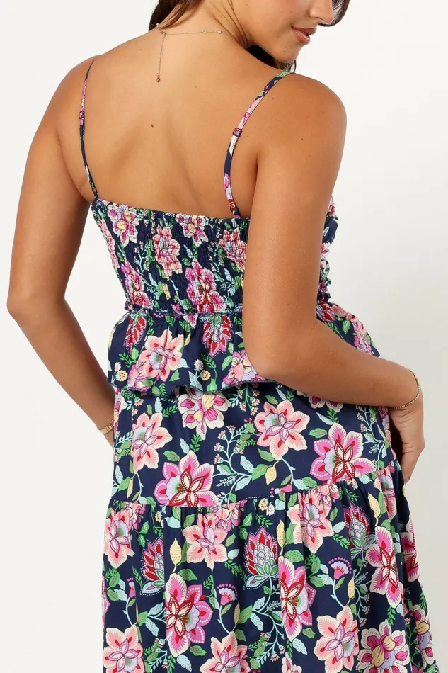 Fall Dresses Women Petal and Pup Arlo Midi Dress Navy