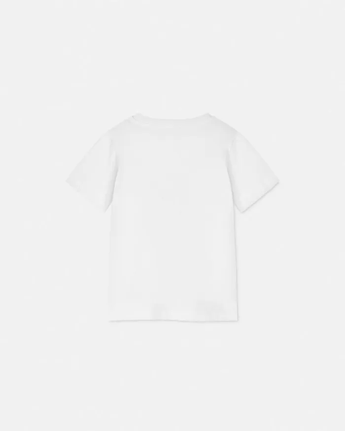Falling Flowers Logo Kids TShirt Whiteprint Children Versace Clothing