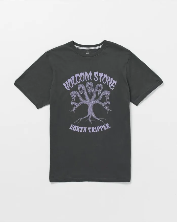 Feeding Tree Short Sleeve Tee 8211 Stealth Mens Volcom Tops and Tees