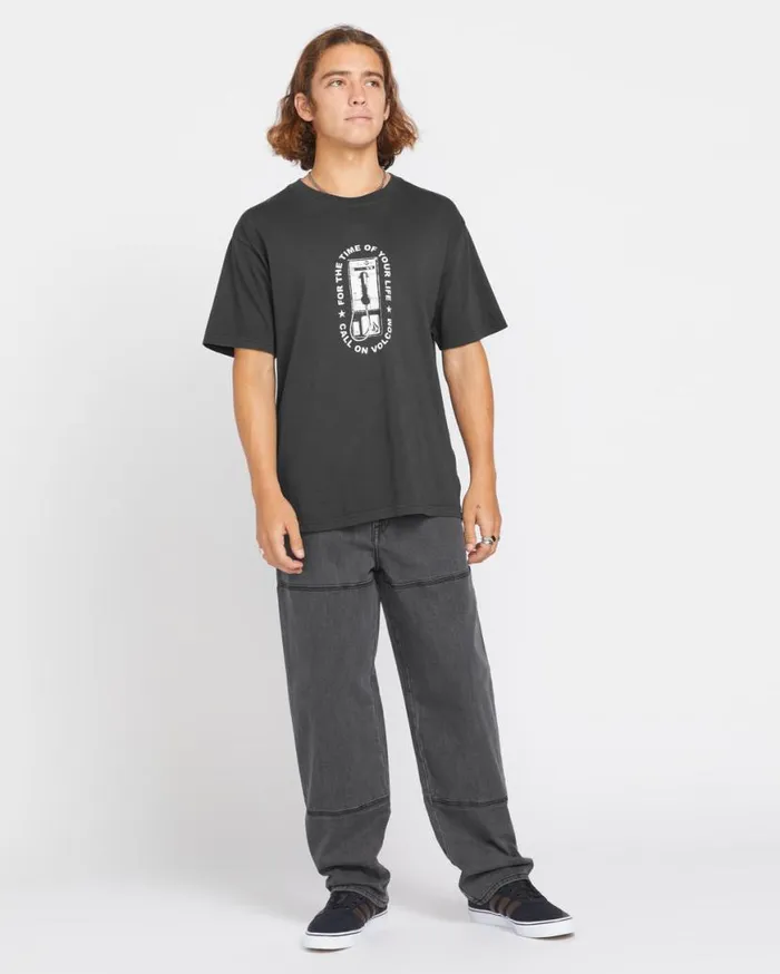 Feeding Tree Short Sleeve Tee 8211 Stealth Mens Volcom Tops and Tees