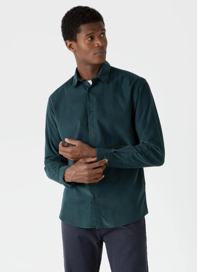 Fine Cord Shirt Peacock Men SUNSPEL Shirts