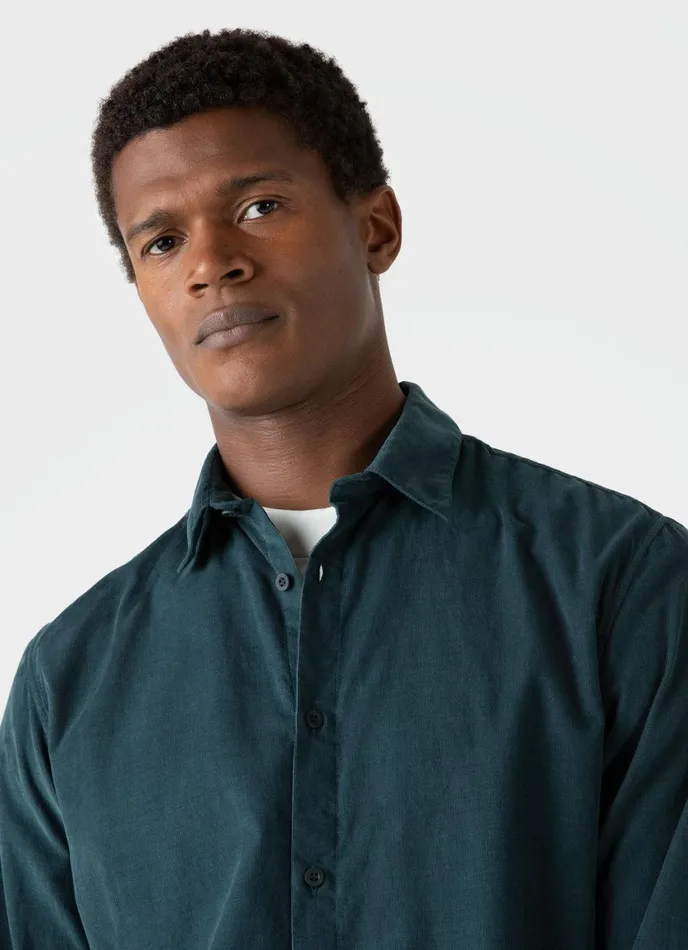 Fine Cord Shirt Peacock Men SUNSPEL Shirts