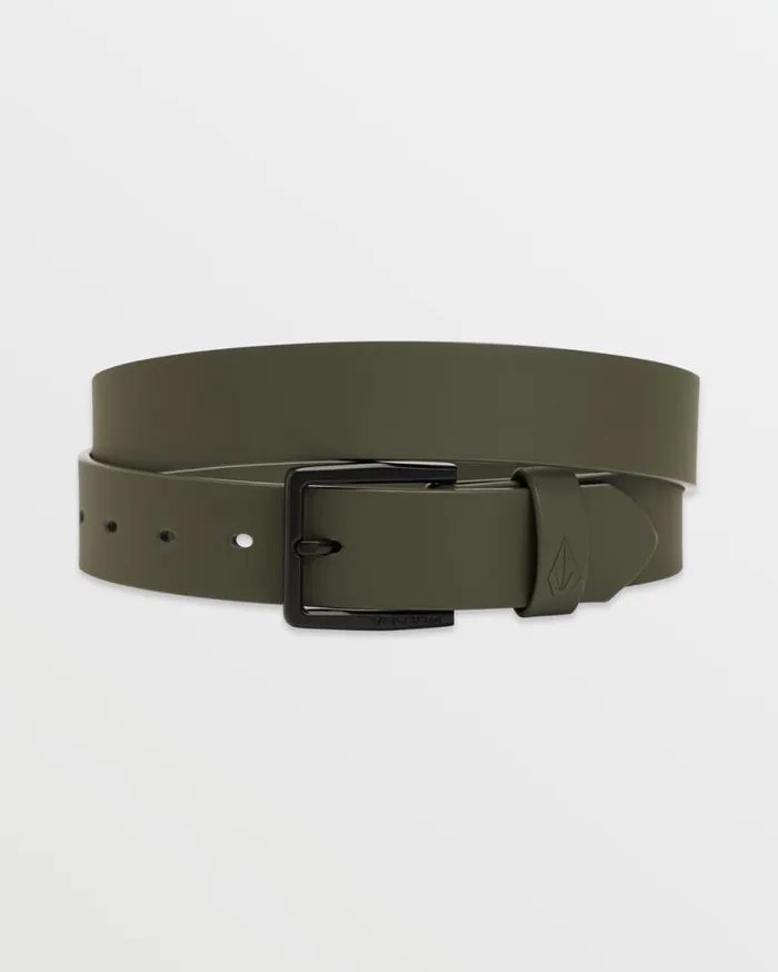 Flat Bar Pu Belt 8211 Winter Moss Mens Volcom Belts and Wallets