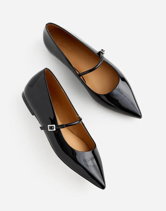 Flats and Loafers Women Madewell The Elsie Mary Jane Flat True Black