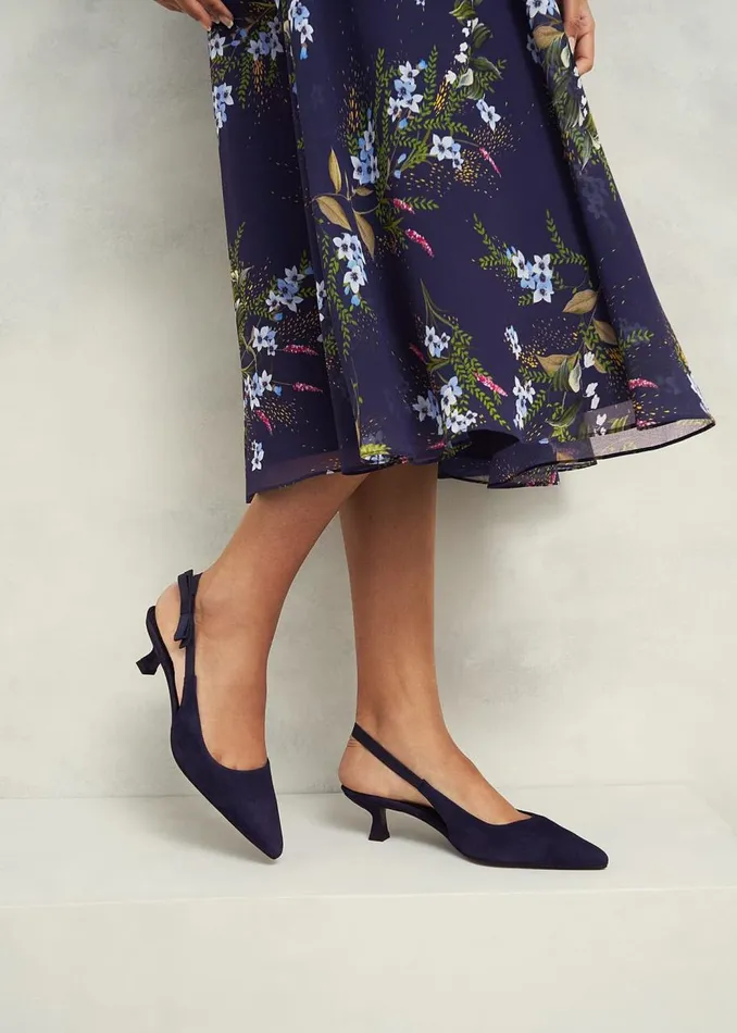 Flats Women HOBBS Safia Suede Slingbacks Midnight