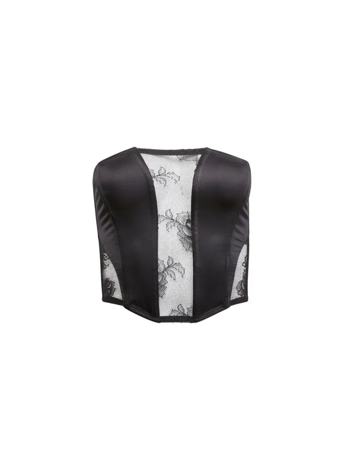 Fleur Du Mal Bustiers and Bra Tops Silk and Bouquet Lace Corset Top Black 8211 Women Fleur Du Mal Bustiers and Bra Tops Silk and Bouquet Lace Corset Top Black 8211 Women