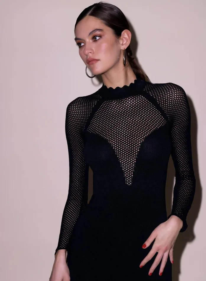 Fleur Du Mal Dresses Scalloped Pointelle Knit Dress Black 8211 Women Fleur Du Mal Dresses Scalloped Pointelle Knit Dress Black 8211 Women
