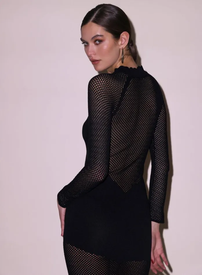 Fleur Du Mal Dresses Scalloped Pointelle Knit Dress Black 8211 Women Fleur Du Mal Dresses Scalloped Pointelle Knit Dress Black 8211 Women