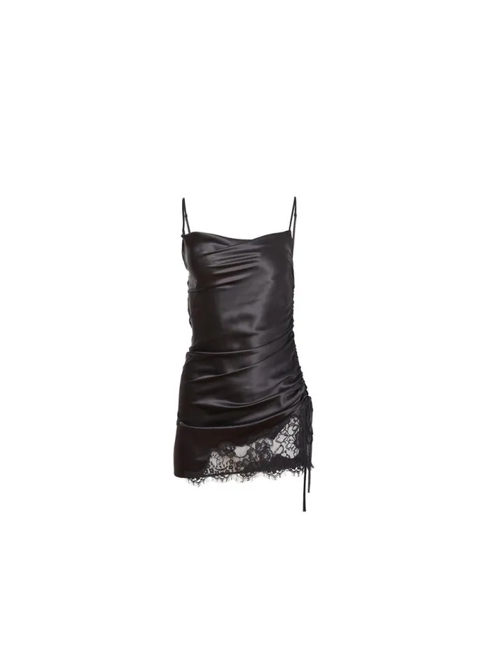 Fleur Du Mal Dresses Silk Ruched Dress Black 8211 Women Fleur Du Mal Dresses Silk Ruched Dress Black 8211 Women