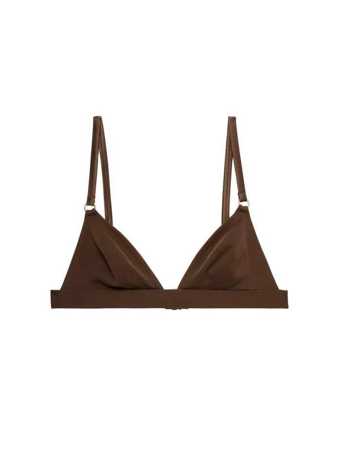 Fleur Du Mal Essentials Bras Le Stretch Micro Triangle Bra Cocoa 8211 Women