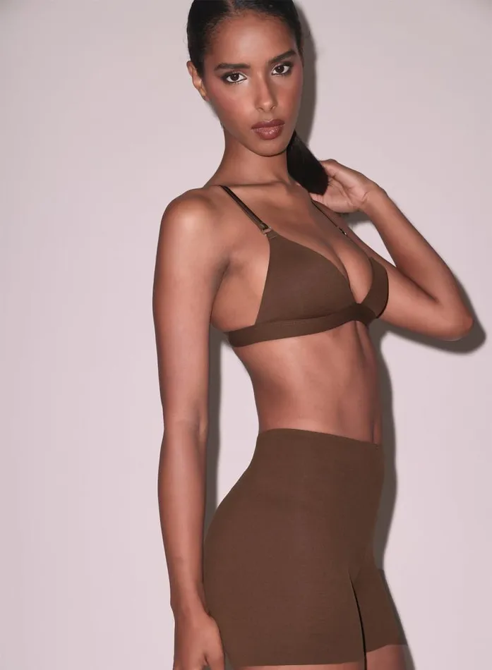 Fleur Du Mal Essentials Bras Le Stretch Micro Triangle Bra Cocoa 8211 Women