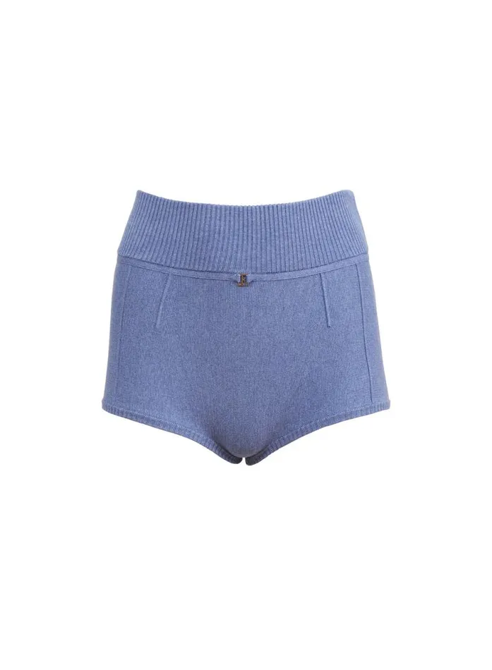 Fleur Du Mal Knitwear Knit Short Charcoal Blue 8211 Women Fleur Du Mal Knitwear Knit Short Charcoal Blue 8211 Women