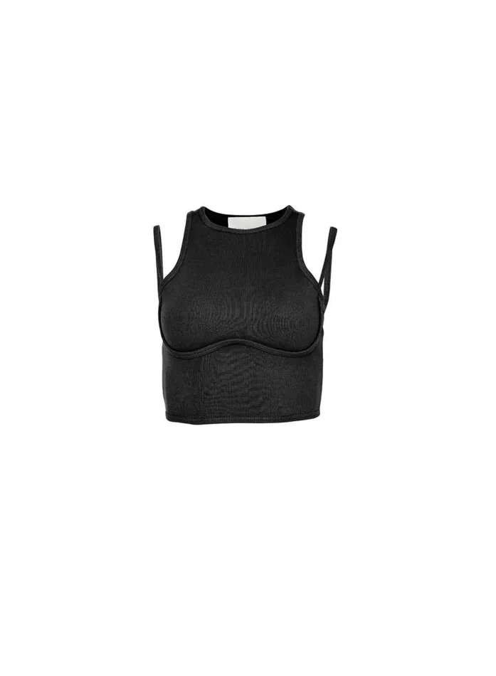Fleur Du Mal Knitwear Strappy Ribbed Tank Black 8211 Women Fleur Du Mal Knitwear Strappy Ribbed Tank Black 8211 Women