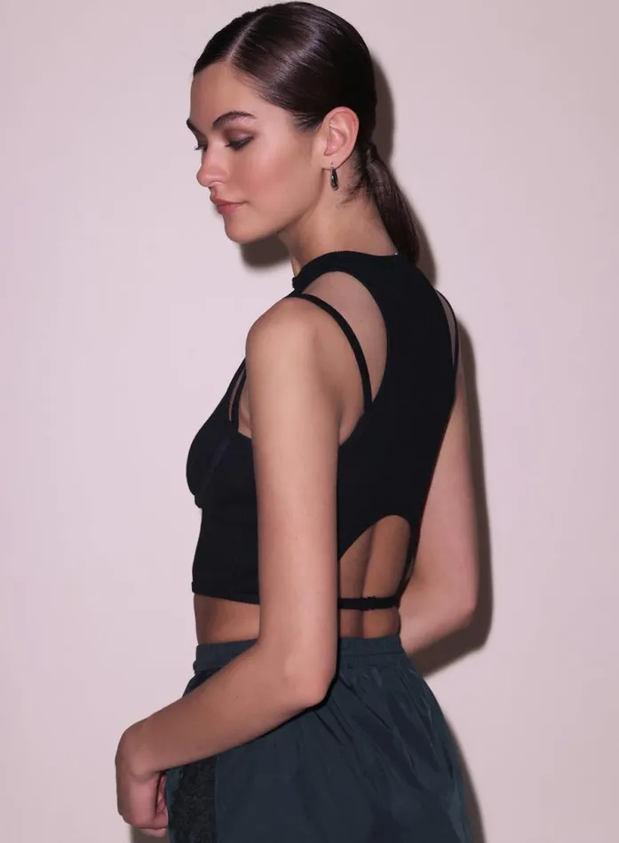 Fleur Du Mal Knitwear Strappy Ribbed Tank Black 8211 Women Fleur Du Mal Knitwear Strappy Ribbed Tank Black 8211 Women
