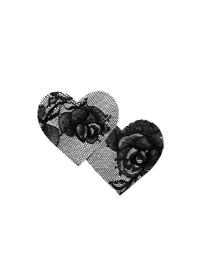 Fleur Du Mal Pleasure Bouquet Lace Heart Nipple Pasties Black 8211 Women