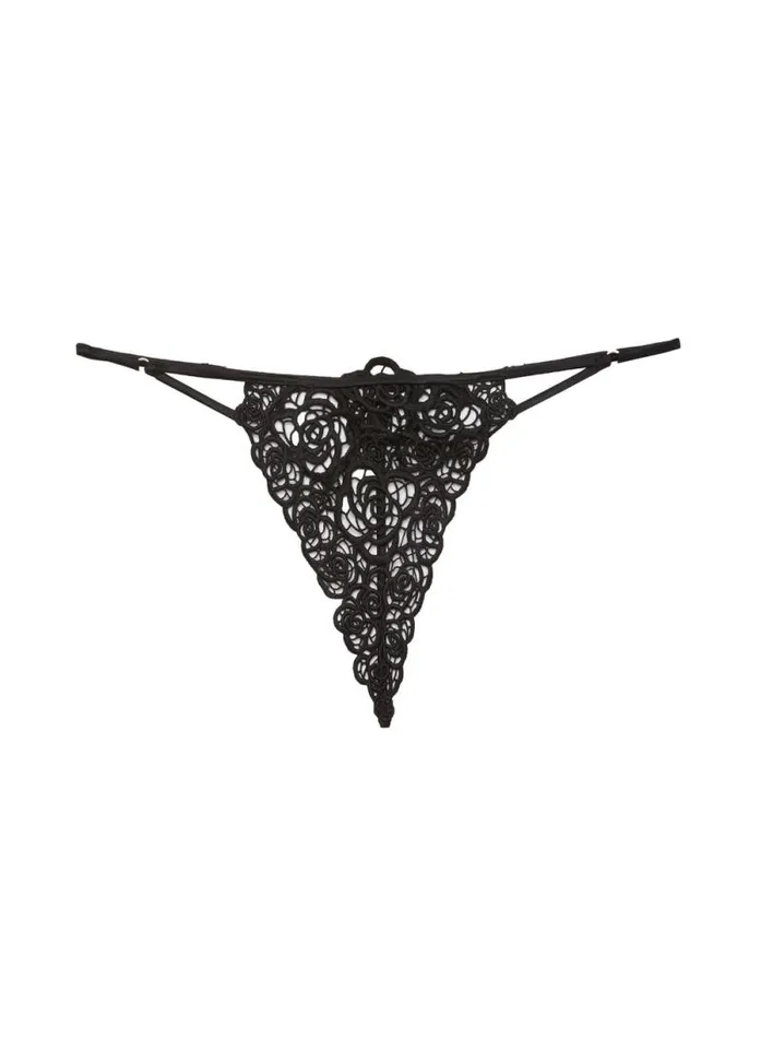 Fleur Du Mal Pleasure Fleur Guipure VString Black 8211 Women Fleur Du Mal Pleasure Fleur Guipure VString Black 8211 Women