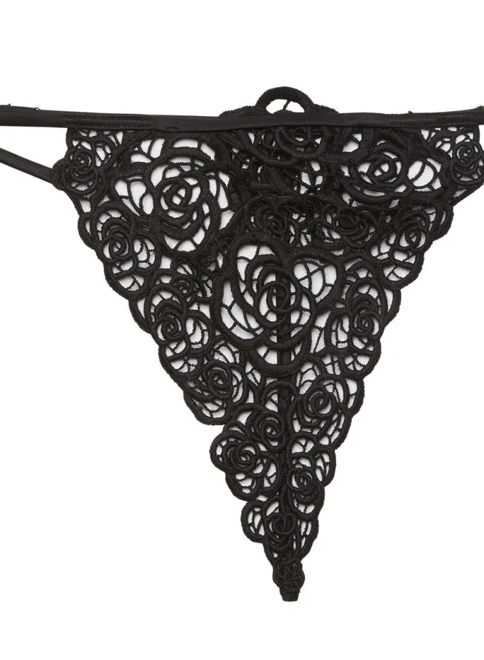Fleur Du Mal Pleasure Fleur Guipure VString Black 8211 Women Fleur Du Mal Pleasure Fleur Guipure VString Black 8211 Women