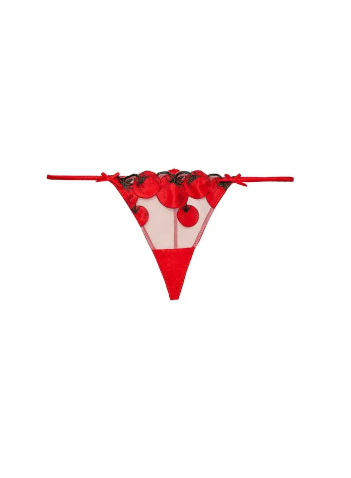 Fleur Du Mal Pleasure Pomodoro Embroidery VString Sauce 8211 Women Fleur Du Mal Pleasure Pomodoro Embroidery VString Sauce 8211 Women