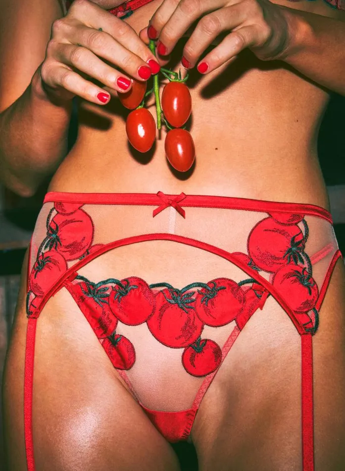 Fleur Du Mal Pleasure Pomodoro Embroidery VString Sauce 8211 Women Fleur Du Mal Pleasure Pomodoro Embroidery VString Sauce 8211 Women
