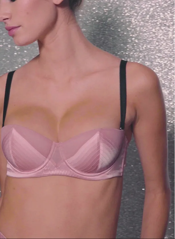 Fleur Du Mal Pleasure Top Stitch Convertible Bra Rose Pink Black 8211 Women