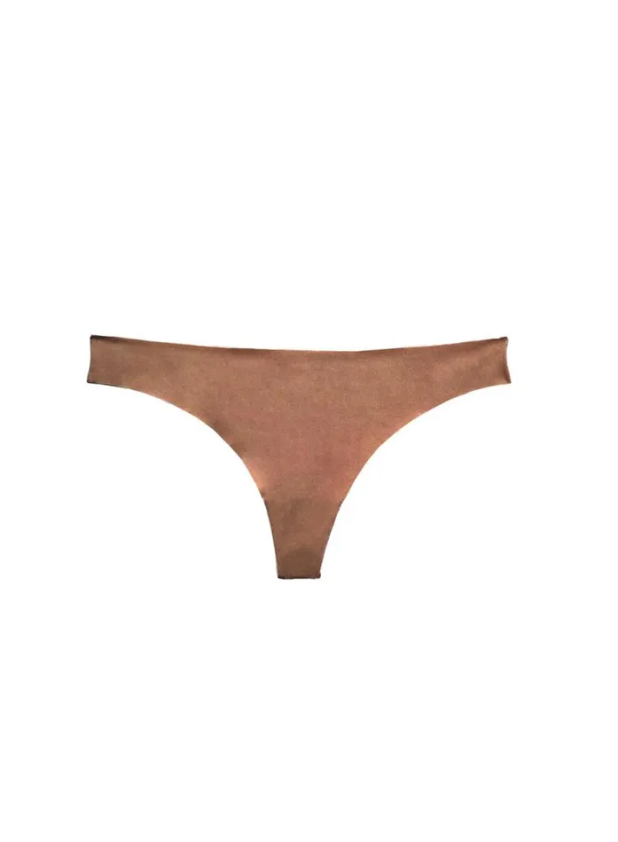 Fleur Du Mal Thongs Le Stretch Micro Thong Caramel 8211 Women