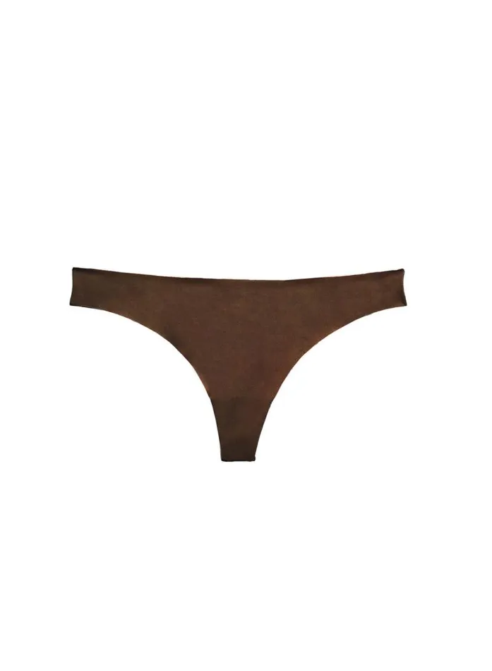 Fleur Du Mal Thongs Le Stretch Micro Thong Cocoa 8211 Women