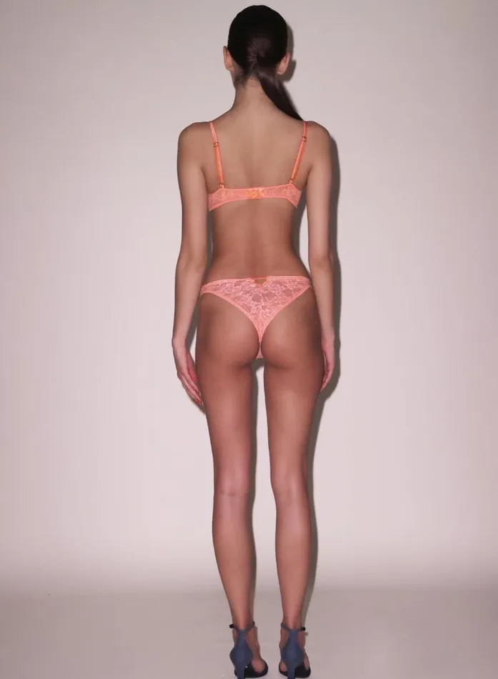 Fleur Du Mal Underwire Bras Le Stretch Lace Demi Bra Apricot 8211 Women