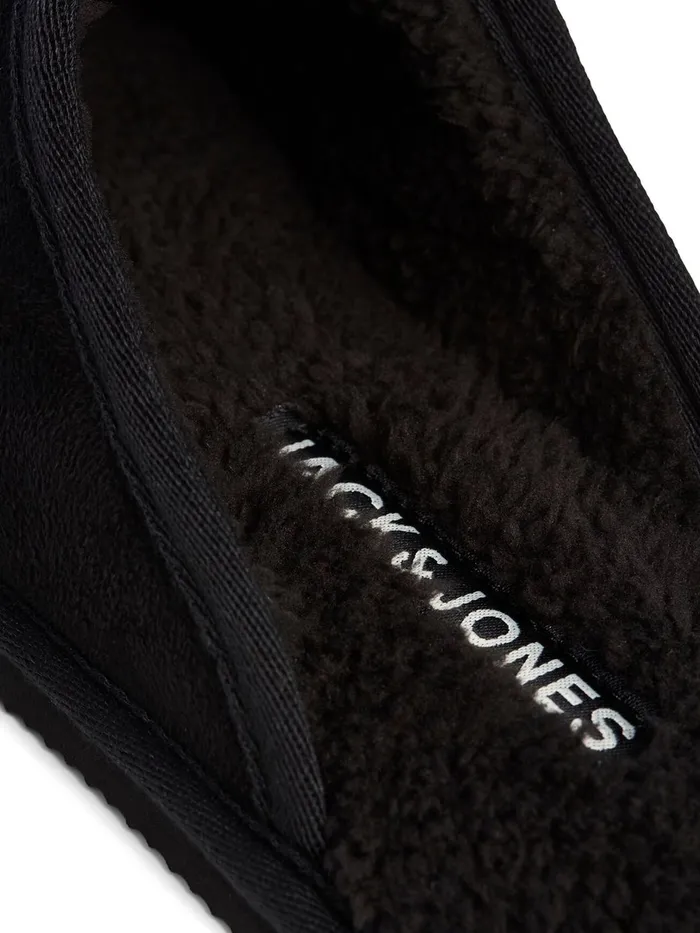 Flip Flops and Sandals JACK and JONES Mens TEDDY SLIPPERS Black Anthracite Popular