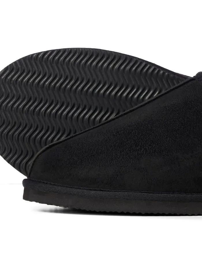 Flip Flops and Sandals JACK and JONES Mens TEDDY SLIPPERS Black Anthracite Popular