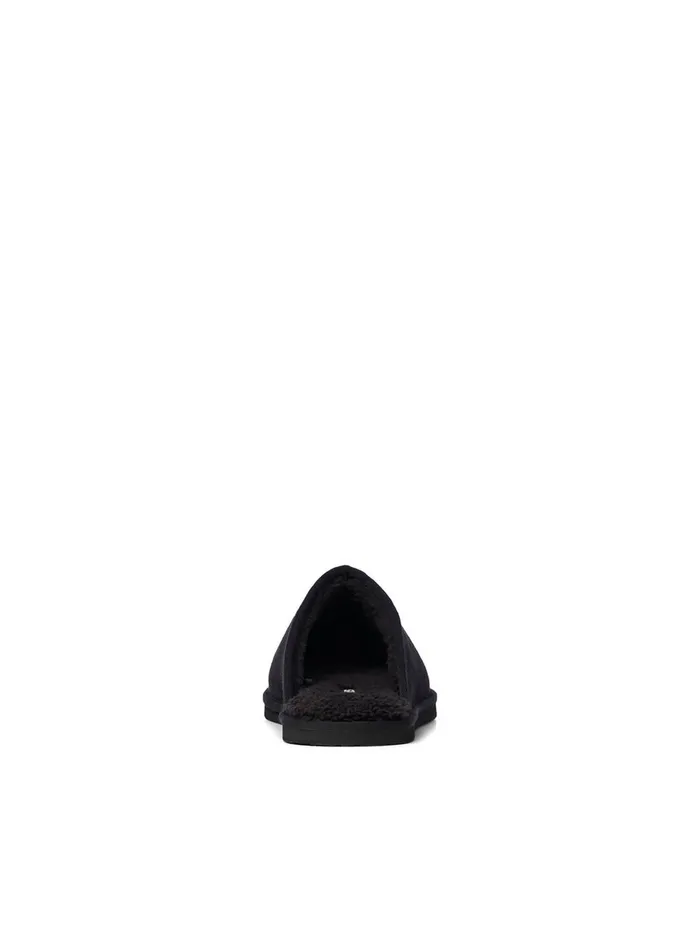 Flip Flops and Sandals JACK and JONES Mens TEDDY SLIPPERS Black Anthracite Popular