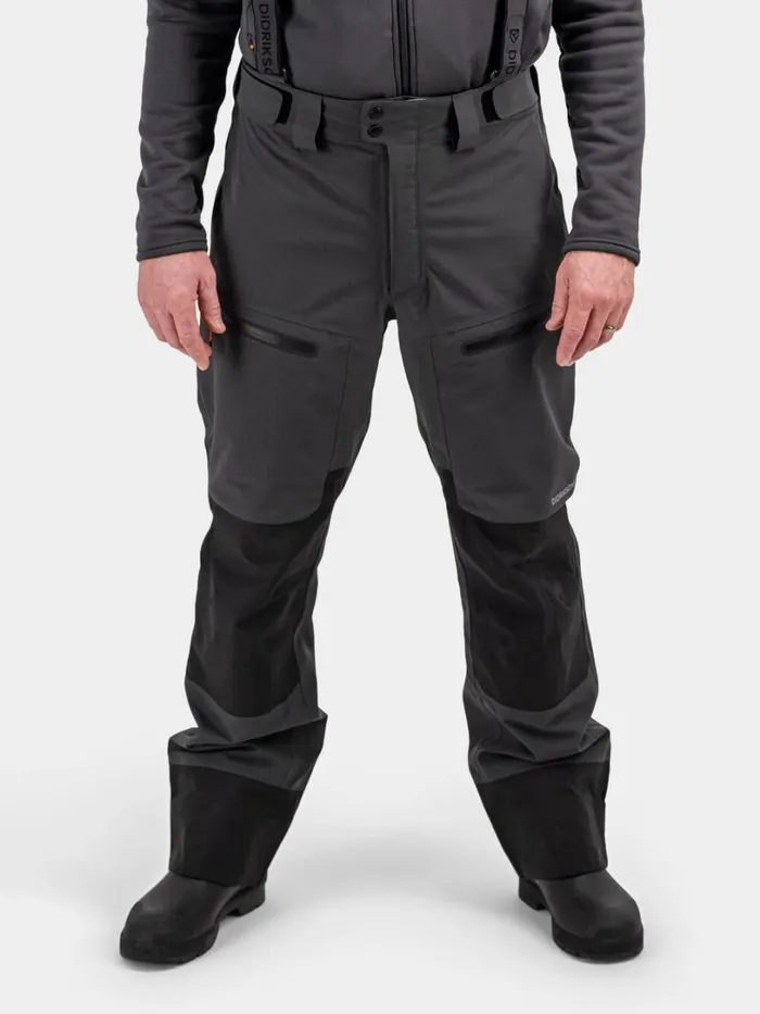 Fractus Pants Coal Black Men Didriksons Waterproof Trousers Fractus Pants Coal Black Men Didriksons Waterproof Trousers