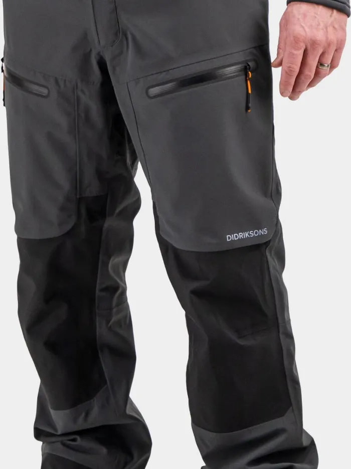 Fractus Pants Coal Black Men Didriksons Waterproof Trousers Fractus Pants Coal Black Men Didriksons Waterproof Trousers