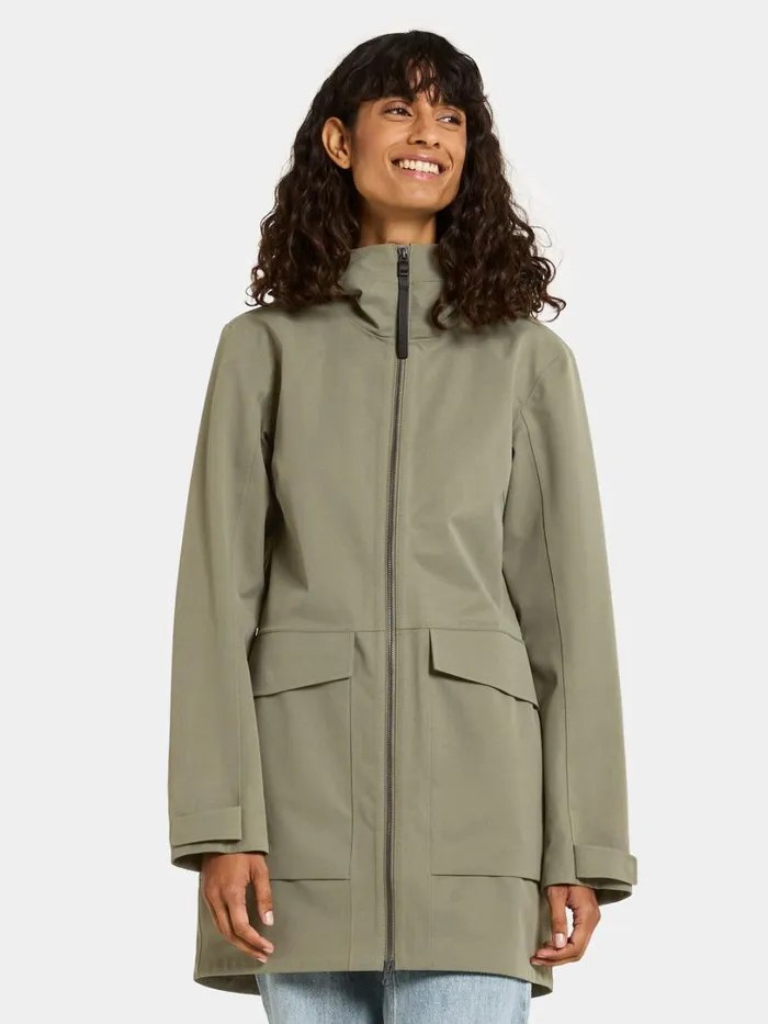 Fredrika Parka Dusty Olive Women Didriksons Spring Jackets