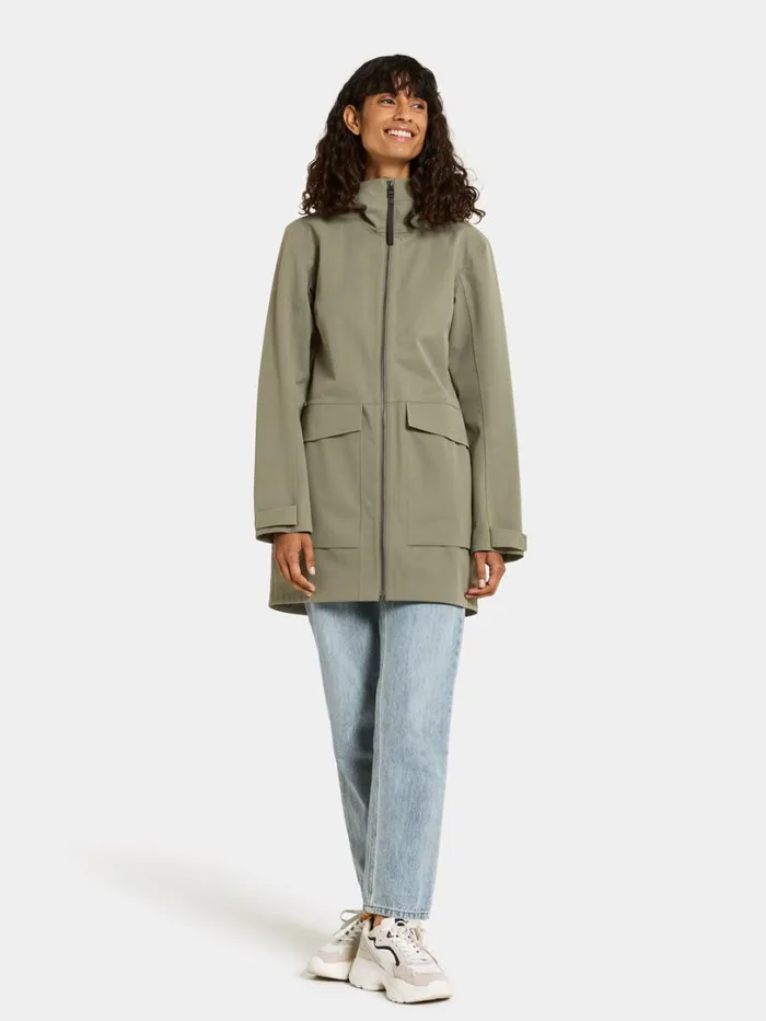Fredrika Parka Dusty Olive Women Didriksons Spring Jackets
