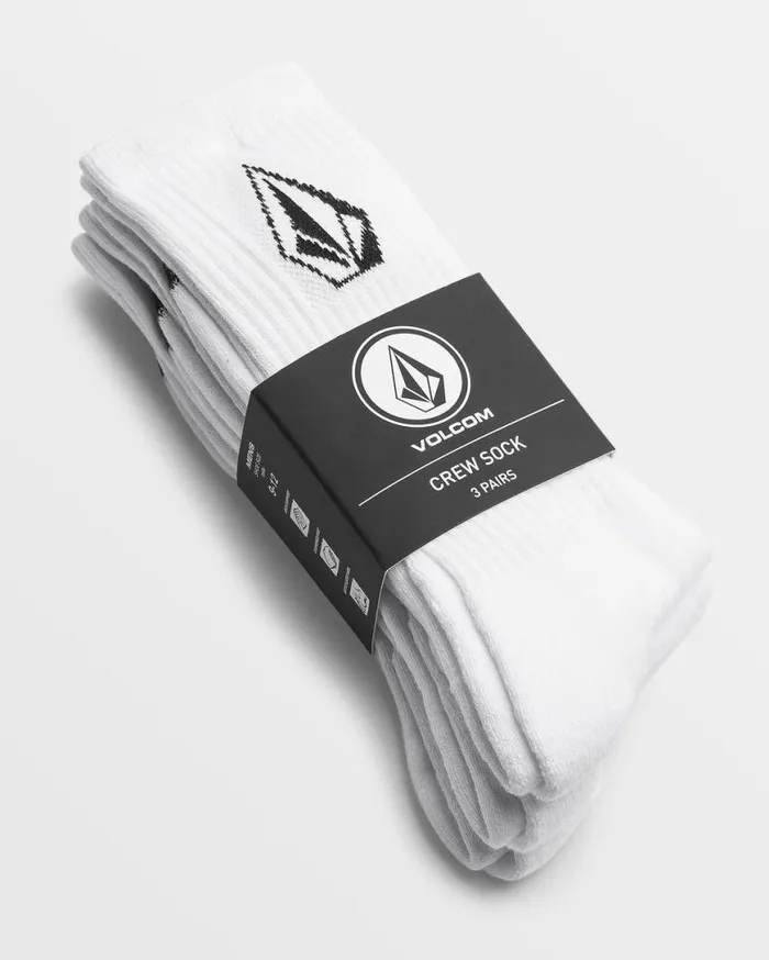 Full Stone Sock 3 Pack 8211 White Mens Volcom Mountain Biking
