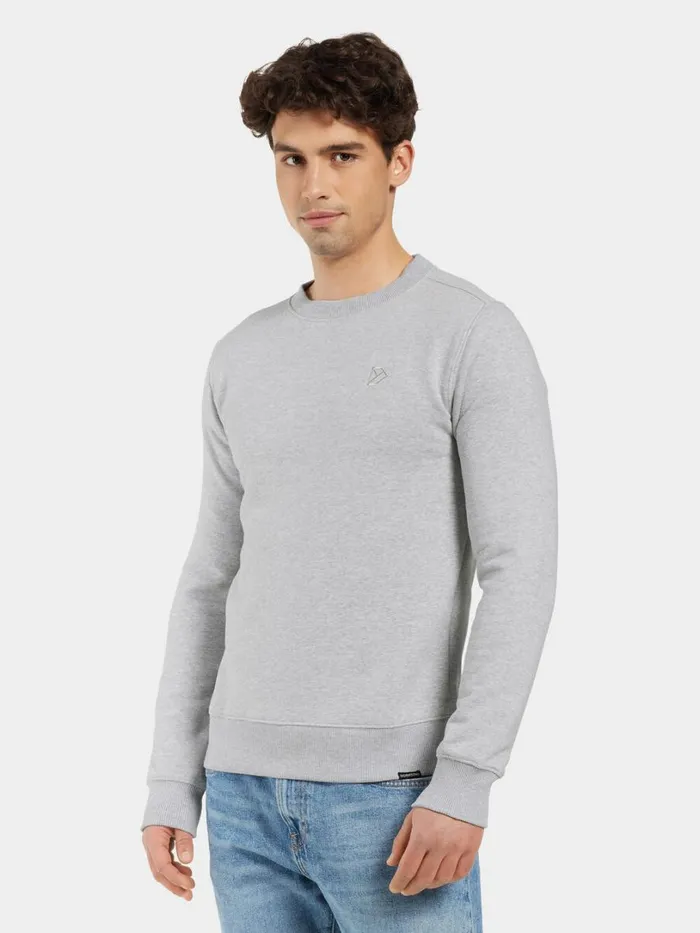 Fyn Men039s Sweater Aluminum Melange Men Didriksons Hoodies and Sweatshirts