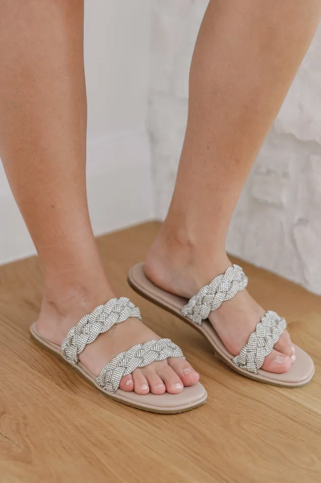 Glamour Rhinestone Sandal Latte Sandals Petal and Pup Women