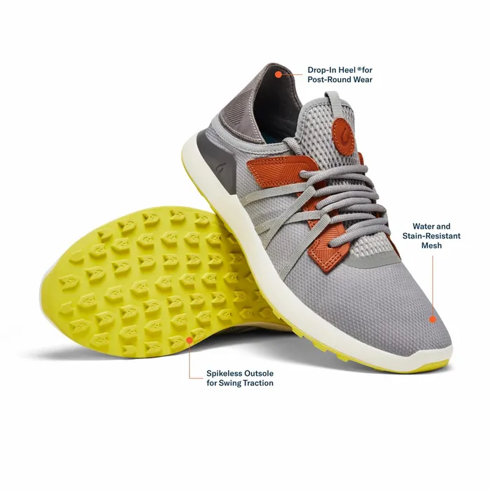 Golf Men Olukai Manele Breathable Golf Shoes 8211 Poi Charcoal