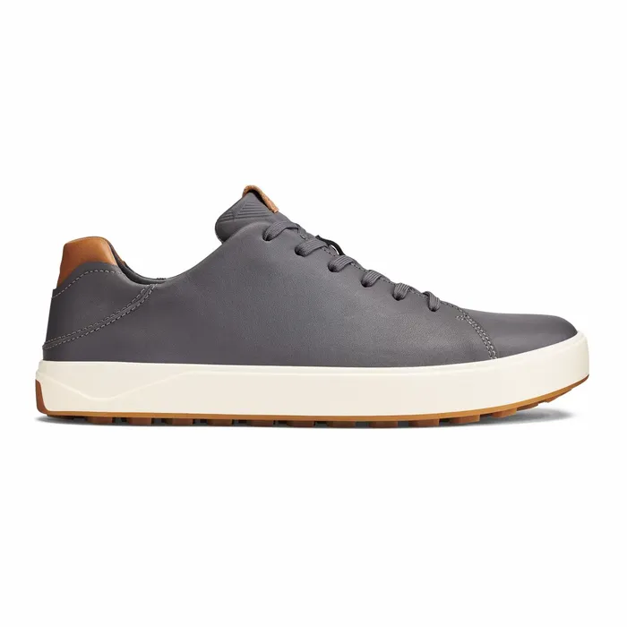 Golf Men Olukai Waialae Waterproof Leather Golf Shoes 8211 Stone