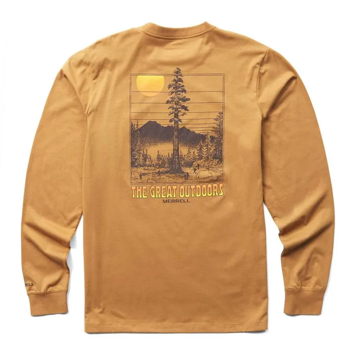 Great Outdoors Long Sleeve Tee Dijon Men Merrell Tops Great Outdoors Long Sleeve Tee Dijon Men Merrell Tops