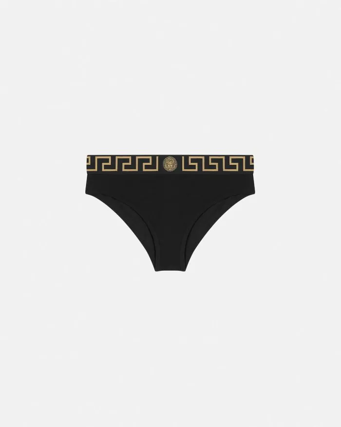 Greca Border Briefs Black Women Versace Bras and Briefs