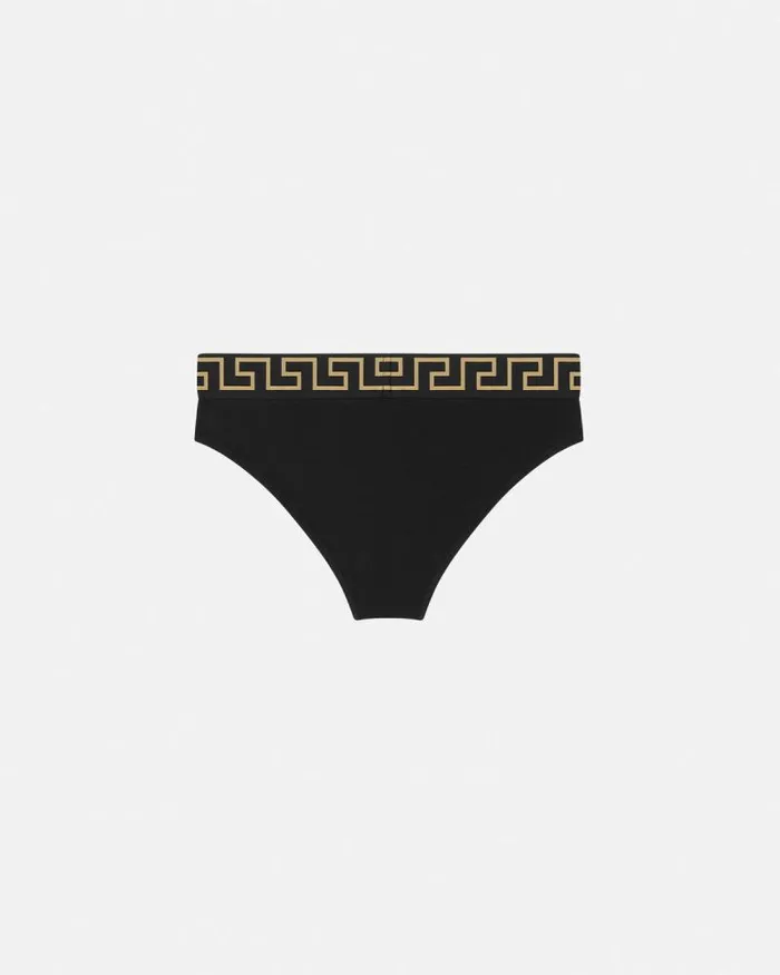 Greca Border Briefs Black Women Versace Bras and Briefs