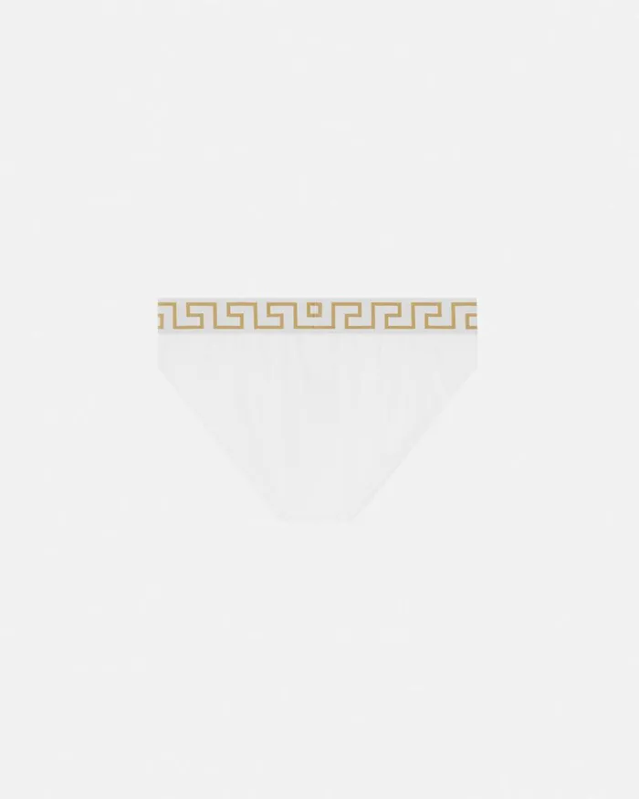 Greca Border Swim Briefs Whiteprint Men Versace Swimwear