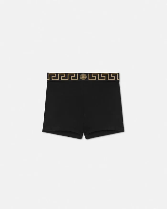 Greca Border Trunks Black Women Versace Bras and Briefs