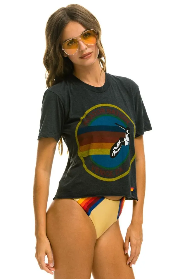 Haight Ashbury Boyfriend Tee 8211 Charcoal Women Aviator Nation Tees