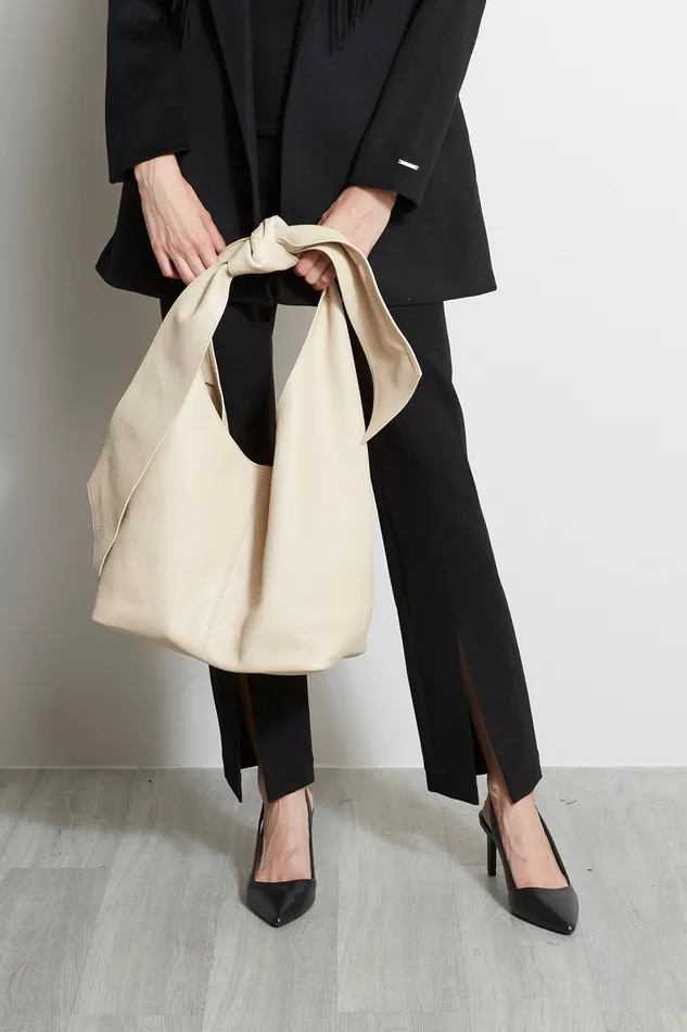 Handbags Women Elie Tahari Large Knot Leather Handbag OATMEAL