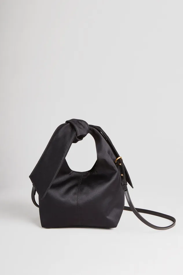 Handbags Women Elie Tahari Small Satin Knot Handbag BLACK